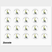 Sticker Rond Cute Simple Leprechaun St. Patrick's Day Green (Feuille)