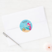 Sticker Rond Cute sirène (Enveloppe)