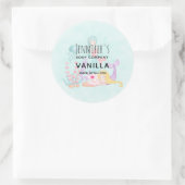 Sticker Rond Cute sirène sous savon d'aquarelle de mer (Sac)