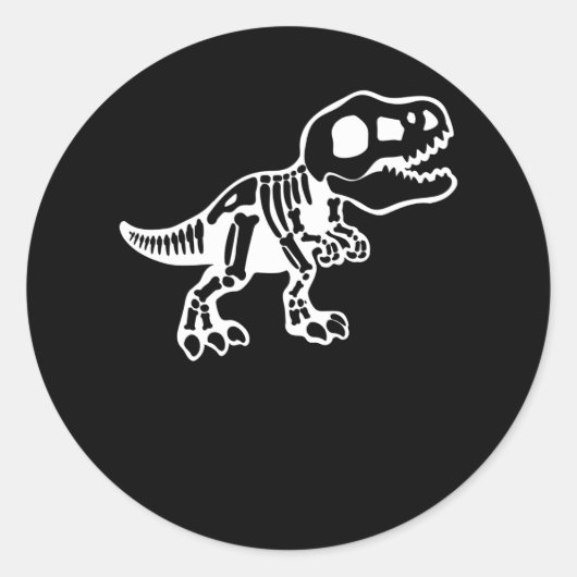 Sticker Rond Cute Skeleton dinosaure Halloween (Devant)