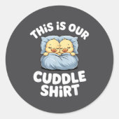 Sticker Rond Cute Sleeng Ducks This Is Our Cuddle  (Devant)