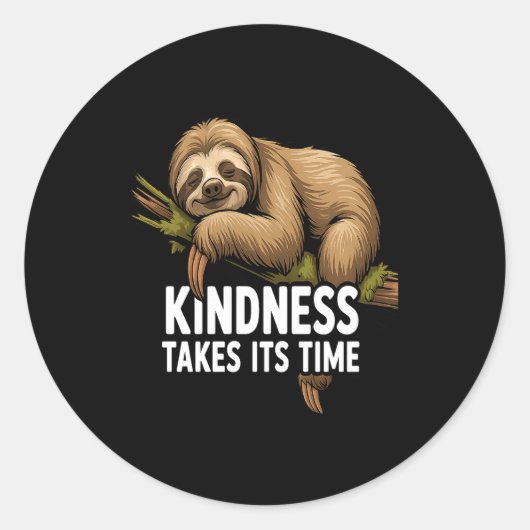 Sticker Rond Cute Sloth Design For Sloth Lover And Sloth Comfor (Devant)