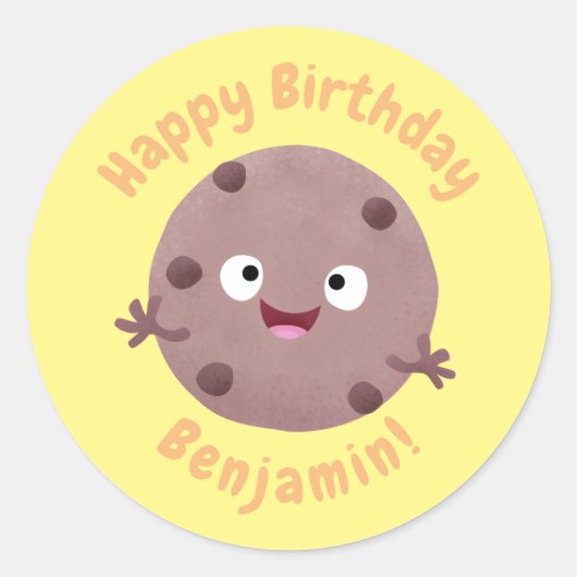 Sticker Rond Cute smart chocolat puce cookie dessin animé class (Devant)
