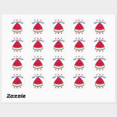 Sticker Rond Cute Smiling Kawaii Watermelon (Feuille)