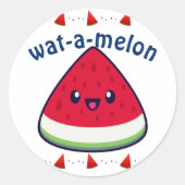 Sticker Rond Cute Smiling Kawaii Watermelon (Devant)