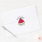 Sticker Rond Cute Smiling Kawaii Watermelon (Enveloppe)