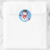 Sticker Rond Cute Snowman (Sac)