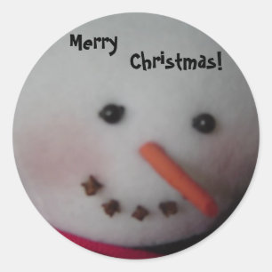 Sticker Rond Cute Snowman