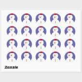 Sticker Rond Cute Snowman (Feuille)
