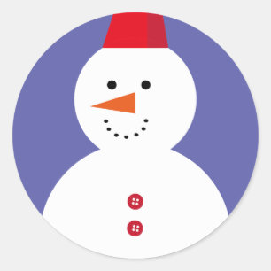 Sticker Rond Cute Snowman