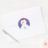 Sticker Rond Cute Snowman (Enveloppe)