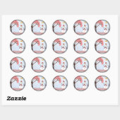 Sticker Rond Cute Snowman (Feuille)