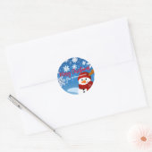 Sticker Rond Cute Snowman Winter Wonderland Joyeux Noël (Enveloppe)