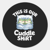Sticker Rond Cute Snuggly Frog Lovers This Is Our Cuddle  (Devant)