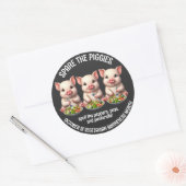 Sticker Rond Cute Spare Piggies Manger Salades (Enveloppe)