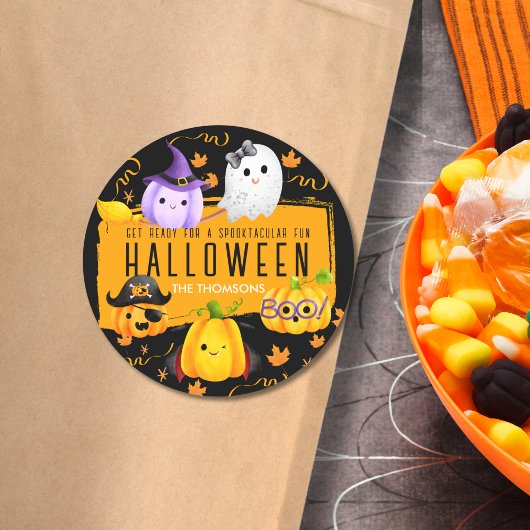 Sticker Rond Cute Spooktacular Amusant Halloween Nuit