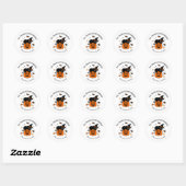 Sticker Rond Cute Spooky Halloween Black and Orange (Feuille)