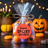 Sticker Rond Cute Spoth Anniversaire Super Retro Police Orange