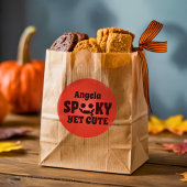 Sticker Rond Cute Spoth Anniversaire Super Retro Police Orange