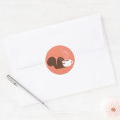 Sticker Rond Cute Squirrel Coffee Lover Forêt Faune (Enveloppe)