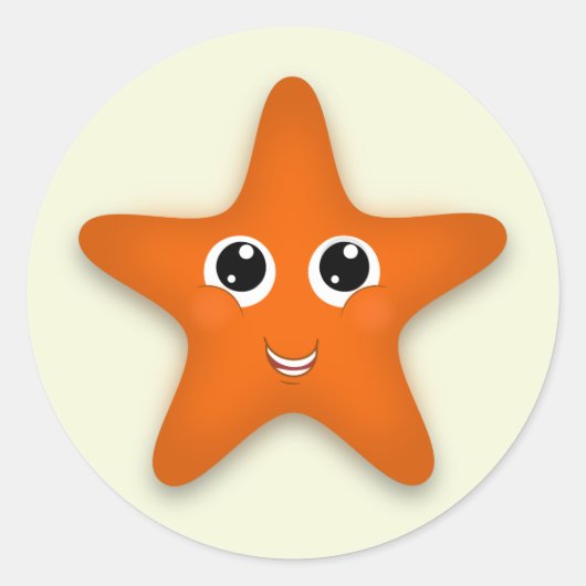 Sticker Rond Cute Starfish (Devant)