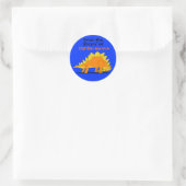 Sticker Rond Cute Stegosaurus Dinosaur Nom personnalisé Plaque  (Sac)