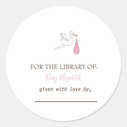 Sticker Rond Cute Stork Girl (Devant)