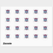 Sticker Rond Cute Summerween Vibes Skeleton IceCream Summer Vac (Feuille)