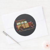 Sticker Rond Cute Surfing Woody (Enveloppe)