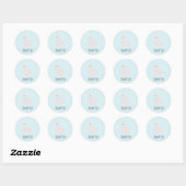 Sticker Rond Cute Swan Girls rose Merci d'anniversaire (Feuille)