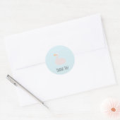 Sticker Rond Cute Swan Girls rose Merci d'anniversaire (Enveloppe)