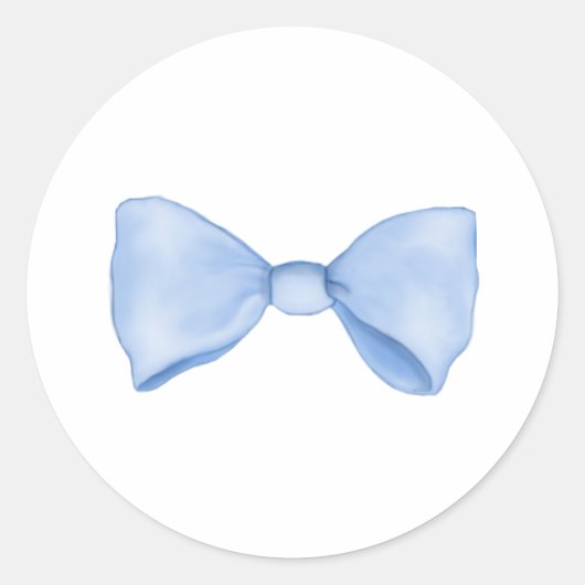 Sticker Rond Cute Sweet Simple Bébé Bleu Bow (Devant)