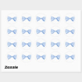 Sticker Rond Cute Sweet Simple Bébé Bleu Bow (Feuille)