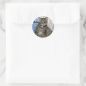 Sticker Rond Cute tabby Chat (Sac)