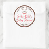 Sticker Rond Cute Teddy Bear Rustique Nostalgale Baby showers C (Sac)