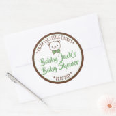 Sticker Rond Cute Teddy Bear Rustique Nostalgale Baby showers C (Enveloppe)