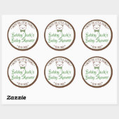 Sticker Rond Cute Teddy Bear Rustique Nostalgale Baby showers C (Feuille)