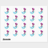 Sticker Rond Cute Toon Bleu Feu (Feuille)