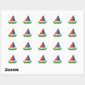 Sticker Rond Cute Toy Sailboat (Feuille)