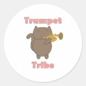 Sticker Rond Cute Trumpet Tribe Cat Illustration  (Devant)