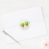 Sticker Rond Cute Twin Cactus Baby Shower (Enveloppe)