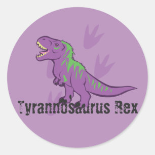 Sticker Rond Cute Tyrannosaure