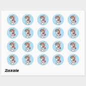 Sticker Rond Cute Unicorn (Feuille)