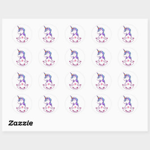 Sticker Rond Cute Unicorne