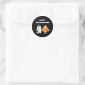 Sticker Rond Cute Unicorne Turquie Thanksgiving s (Sac)
