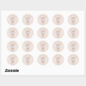Sticker Rond Cute Ustensiles de cuisson sur rose (Feuille)