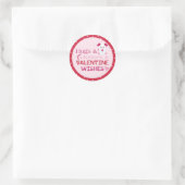 Sticker Rond Cute Valentine veut chiot serres baisers (Sac)