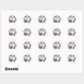 Sticker Rond Cute Valentine's Cat Design - Feline the Love (Feuille)