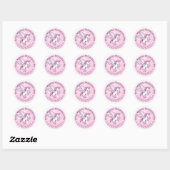 Sticker Rond Cute Valentines Magique Unicorne Nom (Feuille)