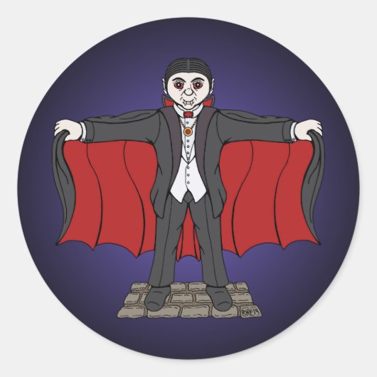 Sticker Rond Cute Vampire/Dracula (Devant)